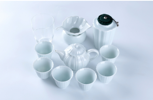 翠玉青瓷11入百花壶茶具